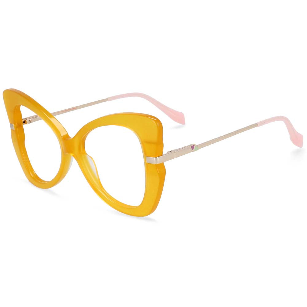 54326 Retro Big Frame Acetate Metal Mixed Frame Glasses Ladies Trend Butterfly Frame Computer Glasses Frame