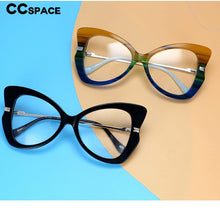 Load image into Gallery viewer, 54326 Retro Big Frame Acetate Metal Mixed Frame Glasses Ladies Trend Butterfly Frame Computer Glasses Frame