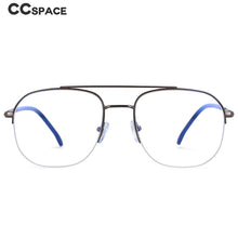 Load image into Gallery viewer, 54342 Retro Square Anti Blue Light Metal Half Frame Glasses Frames Men Women Computer Eyeglasses