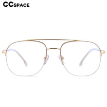 Load image into Gallery viewer, 54342 Retro Square Anti Blue Light Metal Half Frame Glasses Frames Men Women Computer Eyeglasses