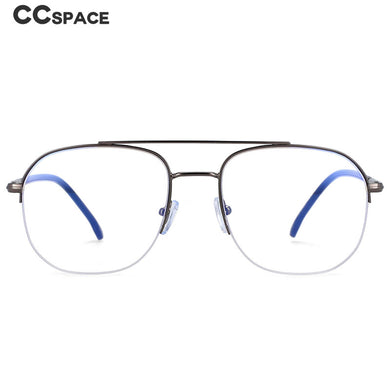 54342 Retro Square Anti Blue Light Metal Half Frame Glasses Frames Men Women Computer Eyeglasses