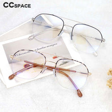Load image into Gallery viewer, 54342 Retro Square Anti Blue Light Metal Half Frame Glasses Frames Men Women Computer Eyeglasses
