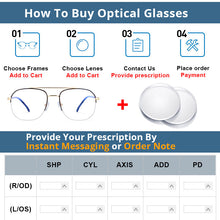 Load image into Gallery viewer, 54342 Retro Square Anti Blue Light Metal Half Frame Glasses Frames Men Women Computer Eyeglasses