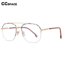 Load image into Gallery viewer, 54342 Retro Square Anti Blue Light Metal Half Frame Glasses Frames Men Women Computer Eyeglasses