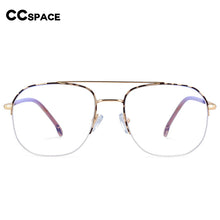 Load image into Gallery viewer, 54342 Retro Square Anti Blue Light Metal Half Frame Glasses Frames Men Women Computer Eyeglasses