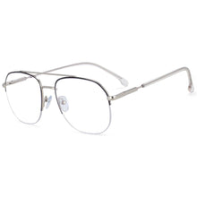 Load image into Gallery viewer, 54342 Retro Square Anti Blue Light Metal Half Frame Glasses Frames Men Women Computer Eyeglasses
