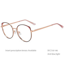 Load image into Gallery viewer, 54376 Retro Round Optical Frame Anti Blue Glasses Frames Women Computer Eyeglasses