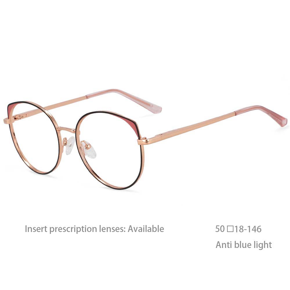 54376 Retro Round Optical Frame Anti Blue Glasses Frames Women Computer Eyeglasses