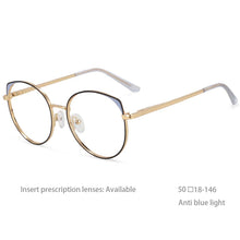 Load image into Gallery viewer, 54376 Retro Round Optical Frame Anti Blue Glasses Frames Women Computer Eyeglasses