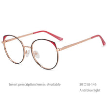 Load image into Gallery viewer, 54376 Retro Round Optical Frame Anti Blue Glasses Frames Women Computer Eyeglasses