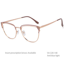 Load image into Gallery viewer, 54377 Retro Anti Blue Optical Metal Glasses Frames Women Zero Glasses Computer Eyeglasses
