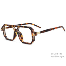 Load image into Gallery viewer, 54381 Square Big Frame Anti Blue Light Leopard Glasses Frames Men Women Computer Eyeglasses