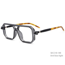 Load image into Gallery viewer, 54381 Square Big Frame Anti Blue Light Leopard Glasses Frames Men Women Computer Eyeglasses