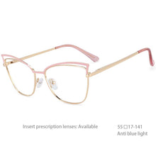 Load image into Gallery viewer, 54396 Cat Eye Optical Anti-Blue Light Retro Trend Metel Glasses Frame
