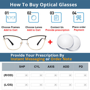 54396 Cat Eye Optical Anti-Blue Light Retro Trend Metel Glasses Frame