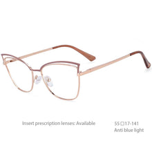 Load image into Gallery viewer, 54396 Cat Eye Optical Anti-Blue Light Retro Trend Metel Glasses Frame