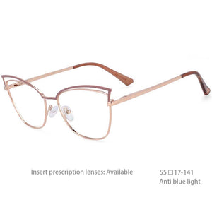 54396 Cat Eye Optical Anti-Blue Light Retro Trend Metel Glasses Frame