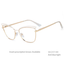 Load image into Gallery viewer, 54396 Cat Eye Optical Anti-Blue Light Retro Trend Metel Glasses Frame