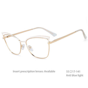 54396 Cat Eye Optical Anti-Blue Light Retro Trend Metel Glasses Frame