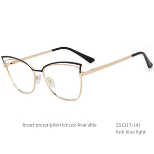 54396 Cat Eye Optical Anti-Blue Light Retro Trend Metel Glasses Frame