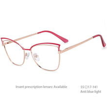 Load image into Gallery viewer, 54396 Cat Eye Optical Anti-Blue Light Retro Trend Metel Glasses Frame