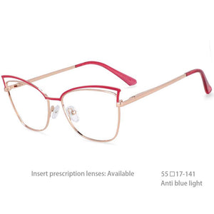 54396 Cat Eye Optical Anti-Blue Light Retro Trend Metel Glasses Frame