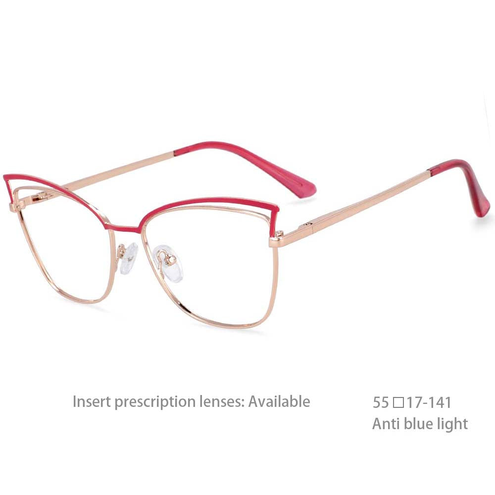54396 Cat Eye Optical Anti-Blue Light Retro Trend Metel Glasses Frame