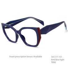 Load image into Gallery viewer, 54397 TR90 Large Frame Two-Color Stitching Anti-Blue Light Women&#39;s Retro Trend Glasses Frame