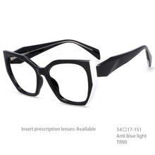 Load image into Gallery viewer, 54397 TR90 Large Frame Two-Color Stitching Anti-Blue Light Women&#39;s Retro Trend Glasses Frame