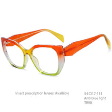 Load image into Gallery viewer, 54397 TR90 Large Frame Two-Color Stitching Anti-Blue Light Women&#39;s Retro Trend Glasses Frame