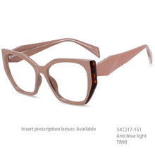 Load image into Gallery viewer, 54397 TR90 Large Frame Two-Color Stitching Anti-Blue Light Women&#39;s Retro Trend Glasses Frame