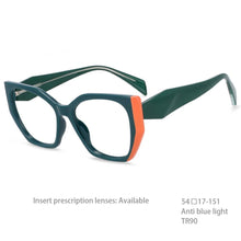 Load image into Gallery viewer, 54397 TR90 Large Frame Two-Color Stitching Anti-Blue Light Women&#39;s Retro Trend Glasses Frame