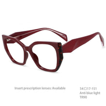 Load image into Gallery viewer, 54397 TR90 Large Frame Two-Color Stitching Anti-Blue Light Women&#39;s Retro Trend Glasses Frame
