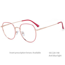 Load image into Gallery viewer, 54398 Round Frame Metel Anti Blue Light Optical Glasses Frames Women Computer Eyeglasses