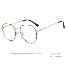Load image into Gallery viewer, 54398 Round Frame Metel Anti Blue Light Optical Glasses Frames Women Computer Eyeglasses