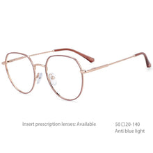 Load image into Gallery viewer, 54398 Round Frame Metel Anti Blue Light Optical Glasses Frames Women Computer Eyeglasses
