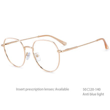 Load image into Gallery viewer, 54398 Round Frame Metel Anti Blue Light Optical Glasses Frames Women Computer Eyeglasses