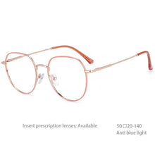 Load image into Gallery viewer, 54398 Round Frame Metel Anti Blue Light Optical Glasses Frames Women Computer Eyeglasses