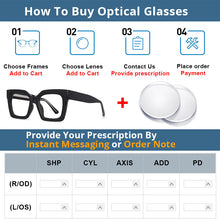 Load image into Gallery viewer, 54405 Big Frame Square Men Woman Acetate Transparent Frame Anti Blue Light Trend Retro Glasses Frame