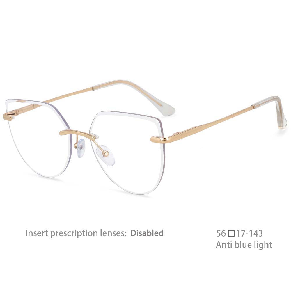 54426 Frameless Anti Blue Light Glasses Women Computer Eyeglasses