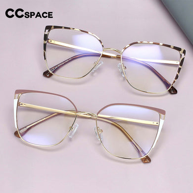 54427 Bule Light Blocking Metal Optical Prescription Glasses Frames Women Style Computer Eyeglasses