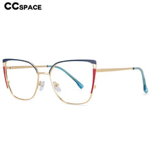 Carica l&#39;immagine nel visualizzatore di Gallery, 54427 Bule Light Blocking Metal Optical Prescription Glasses Frames Women Style Computer Eyeglasses