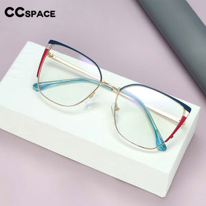 54427 Bule Light Blocking Metal Optical Prescription Glasses Frames Women Style Computer Eyeglasses