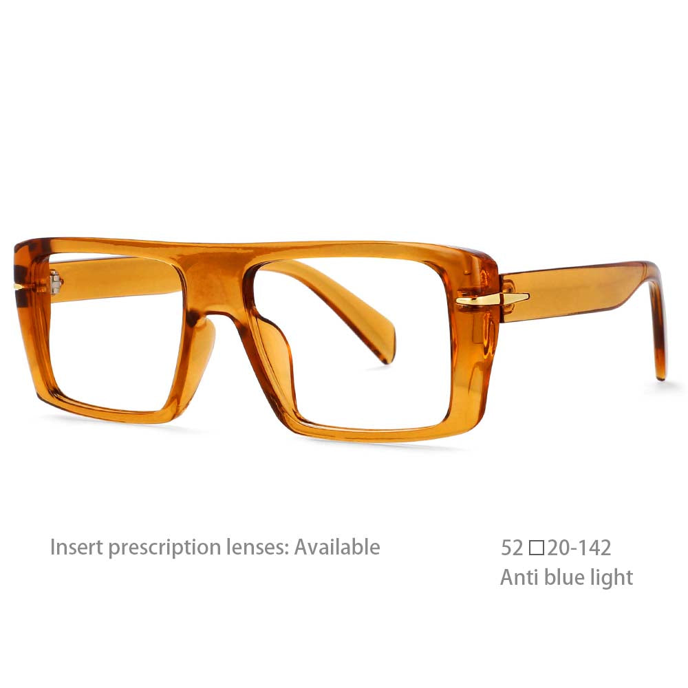 54434 Big Frame Rectangle Men Transparent Computer Glasses Frame Anti Blue Light Eyewear Blocking Glasses