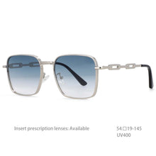 Load image into Gallery viewer, 54448 Rectangle Brand  Sunglasses for Men Chain Leg Men&#39;s and Women&#39;s Metal Sunglasses Uv400