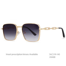 Load image into Gallery viewer, 54448 Rectangle Brand  Sunglasses for Men Chain Leg Men&#39;s and Women&#39;s Metal Sunglasses Uv400