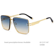 Load image into Gallery viewer, 54450 Retro  Square Brand Trendy Men&#39;s Top Grade Sunglasses Pilot Metal Frame Uv400