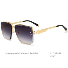 Load image into Gallery viewer, 54450 Retro  Square Brand Trendy Men&#39;s Top Grade Sunglasses Pilot Metal Frame Uv400