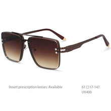 Load image into Gallery viewer, 54450 Retro  Square Brand Trendy Men&#39;s Top Grade Sunglasses Pilot Metal Frame Uv400