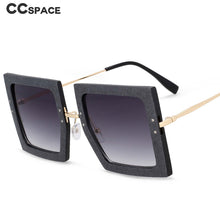 Load image into Gallery viewer, 54452 Oversized Square Brand Sunglasses Metal Thin Legs Rivet Frame Large Frame Ladies Goggles Sunglasses UV400